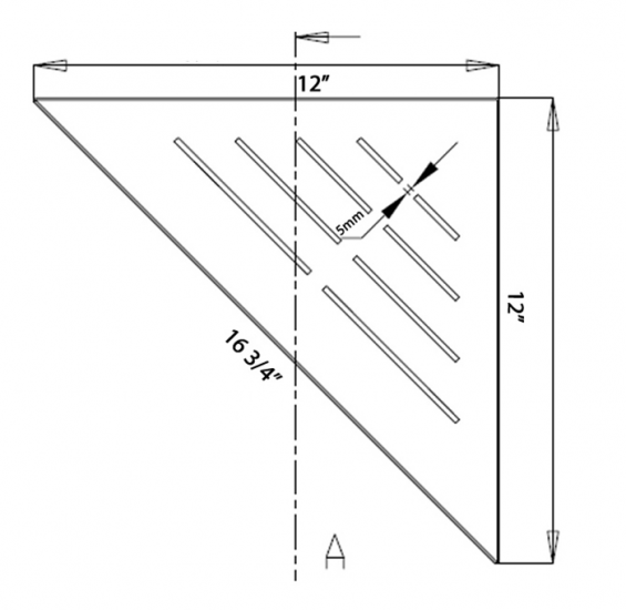 Triangle 12 Inch Shower Shelf, Wall Mount Corner Bathroom Shelf, Polished Chrome