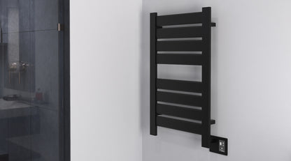 Matte Black Towel Warmer, Amba Vega Model V2338MB, 8 Bars Towel Warmer