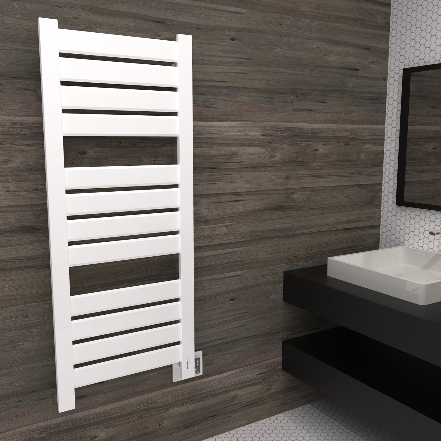 White Towel Warmer, Amba Vega Model V2356W, 12 Bars Towel Warmer