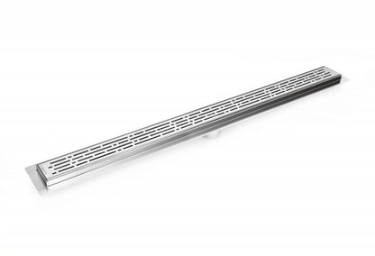 59 Inch Linear Shower Drain Broken Lane Brushed Nickel Design by SereneDrains