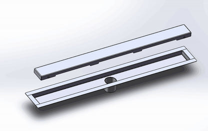 47 Inch Invisible Linear Shower Drain by SereneDrains