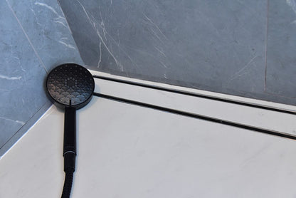 Satin Gold Tile Insert Linear Shower Drain with Free Hair Trap by SereneDrains
