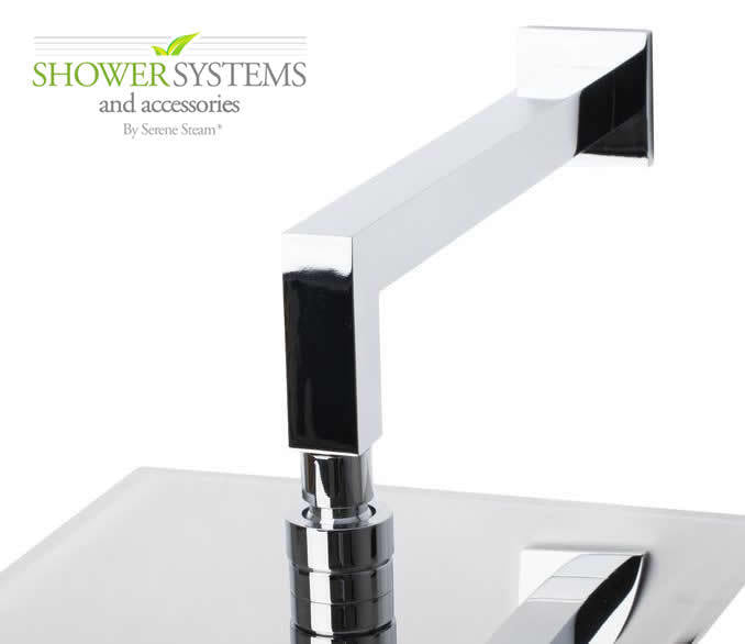 10 Inch Brushed Satin Thin Square Rain Shower Head with 16 Inch Wall Mount Shower Arm