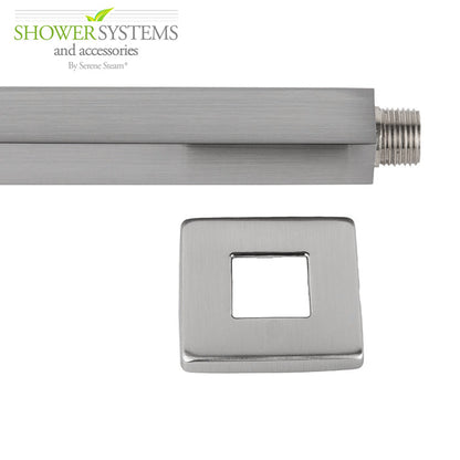 10 Inch Polished Chrome Thin Square Rain Shower Head with 16 Inch Wall Mount Shower Arm