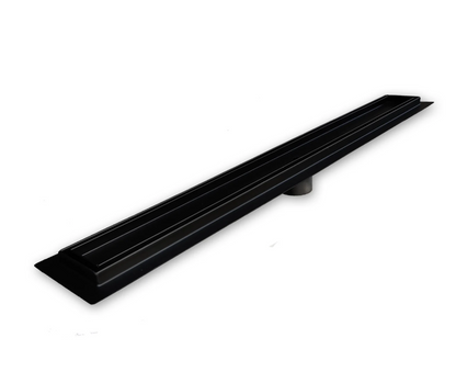 39 Inch Matte Black Tile Insert Linear Shower Drain by SereneDrains