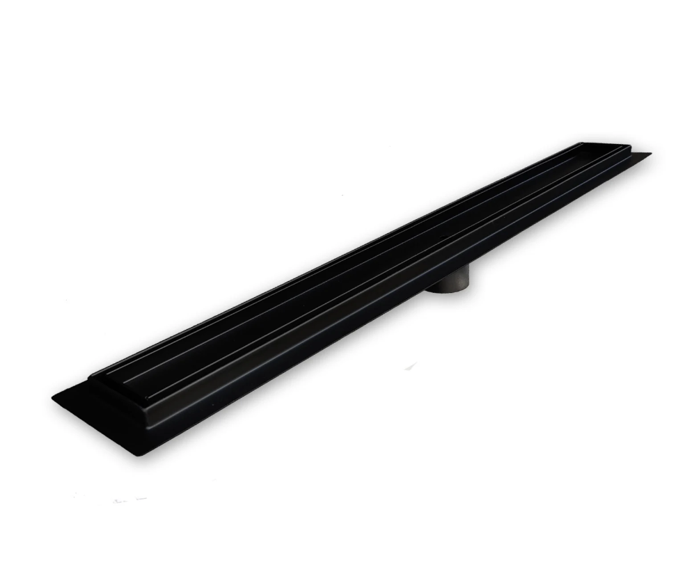 35 Inch Matte Black Tile Insert Linear Shower Drain by SereneDrains