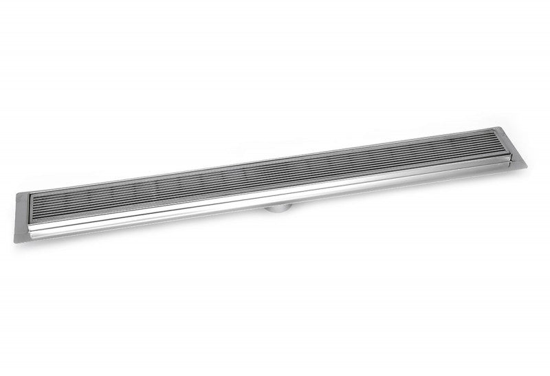 16 Inch Brushed Linear Shower Drain in Wedge Design by SereneDrains